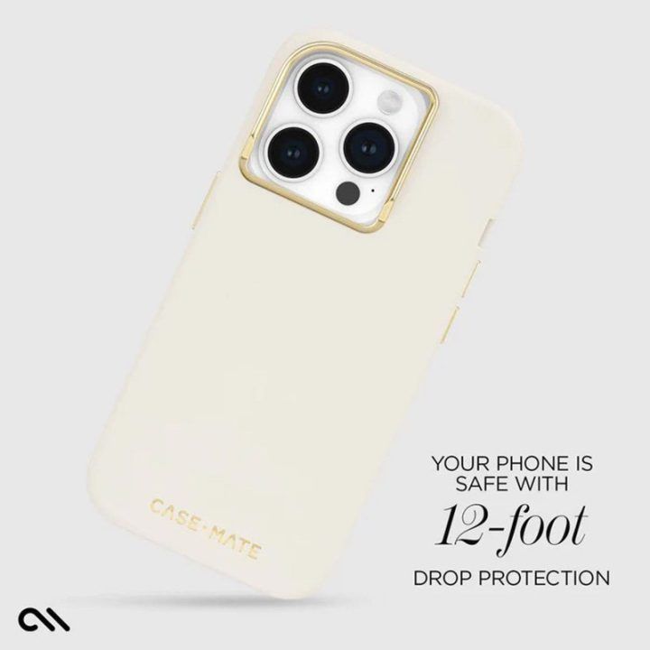 Silikoninis dėklas Case-Mate MagSafe iPhone 15 Pro, smėlinis
