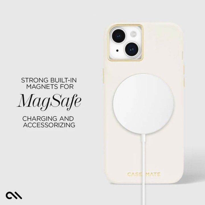 Dėklas Case-Mate silikoninis MagSafe iPhone 15 Plus, smėlinis