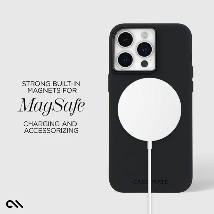 Dėklas iPhone 15 Pro Max, juodas Case-Mate Silicone MagSafe
