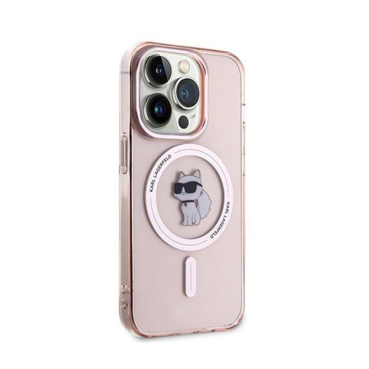 Dėklas iPhone 14 Pro Max, permatomas Karl Lagerfeld Choupette