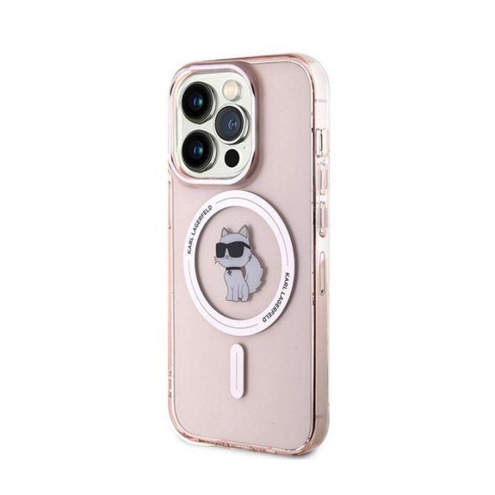 Dėklas iPhone 14 Pro Max, permatomas Karl Lagerfeld Choupette