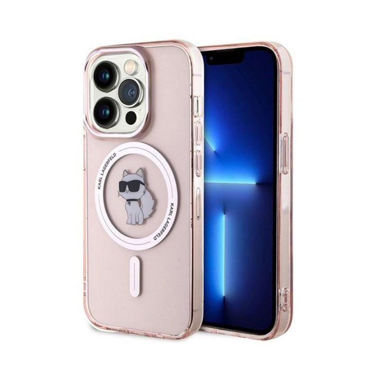 Dėklas iPhone 14 Pro Max, permatomas Karl Lagerfeld Choupette