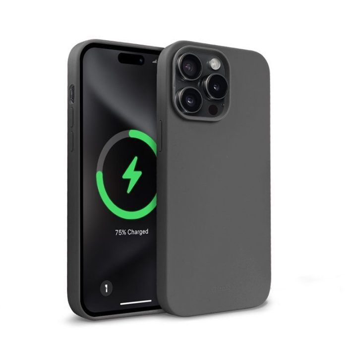 Dėklas iPhone 15 Pro, silikoninis Crong Color Cover Magnetic, titano