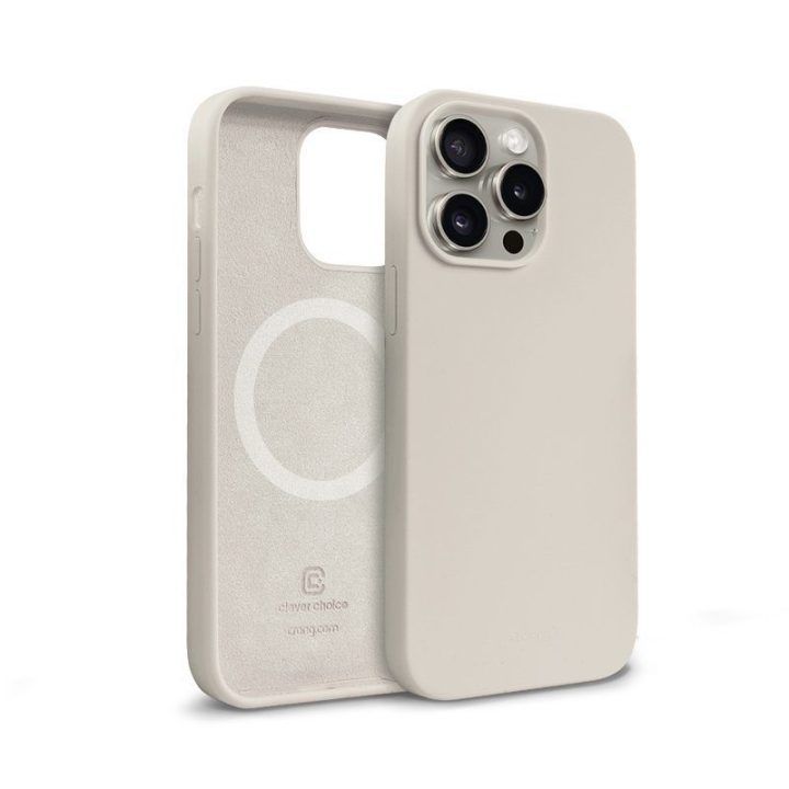Dėklas iPhone 15 Pro Max, silikoninis Stone Beige