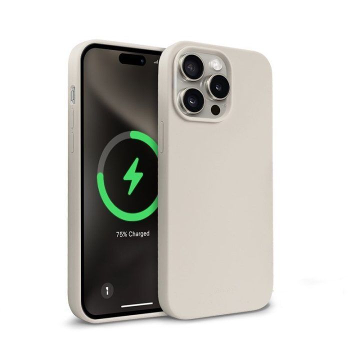 Dėklas iPhone 15 Pro Max, silikoninis Stone Beige