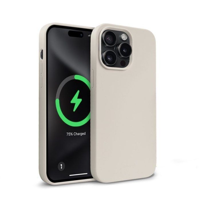 Dėklas iPhone 15 Pro Max, silikoninis Stone Beige