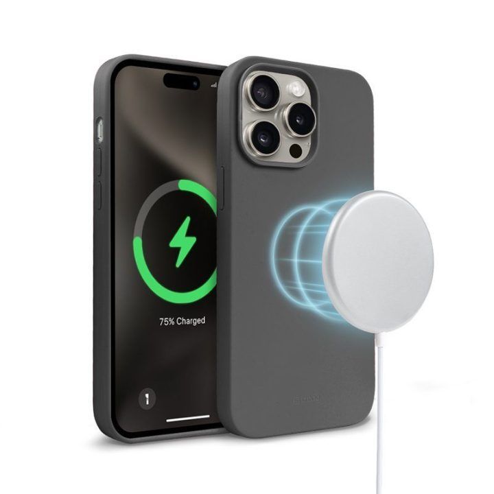 Dėklas iPhone 15 Pro Max, silikoninis, Titanium