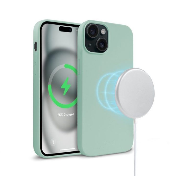Dėklas iPhone 15 Crong Color Cover Magnetic, mėtų