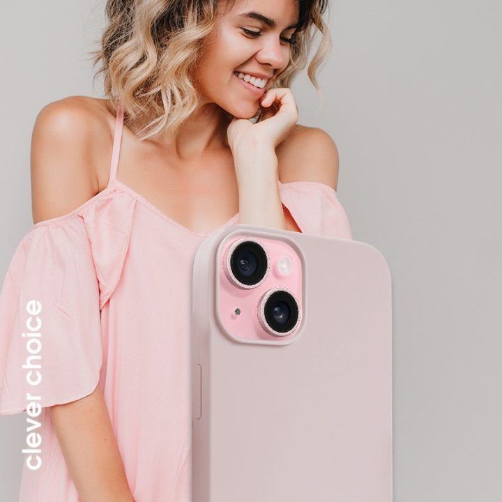 Dėklas Crong Color Cover Magnetic iPhone 15, rožinė