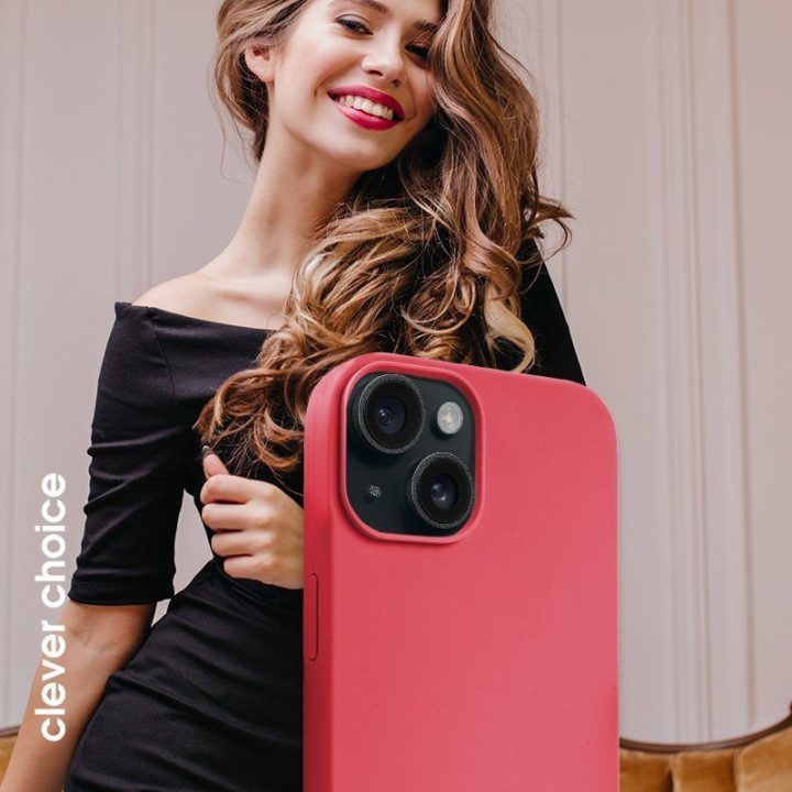 Rožinis dėklas iPhone 15 Plus, silikoninis, Crong