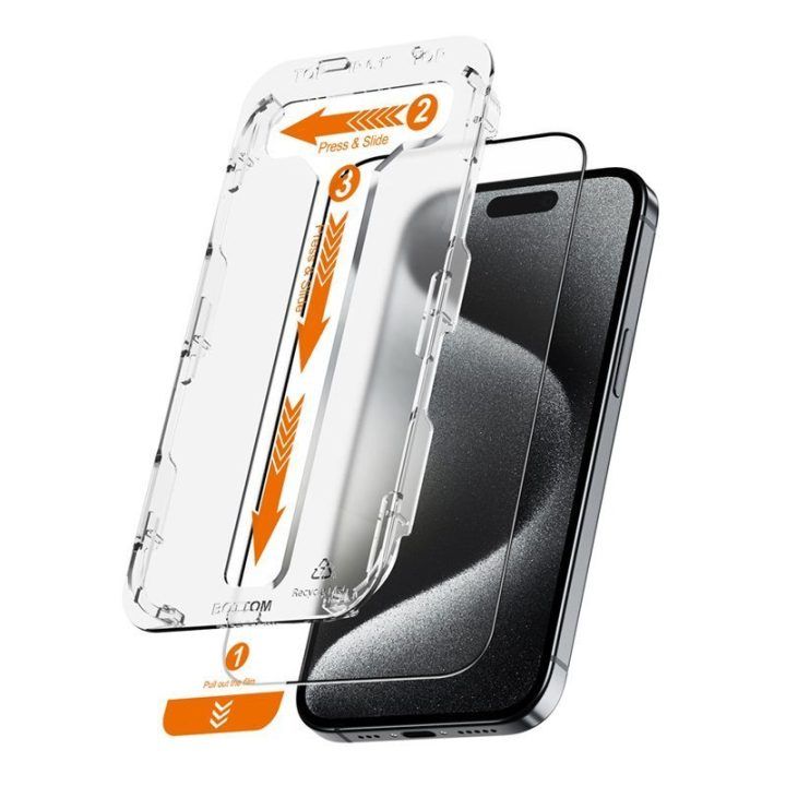 Apsauginis stiklas iPhone 15 Pro Max, 2 vnt., Crong EasyShield