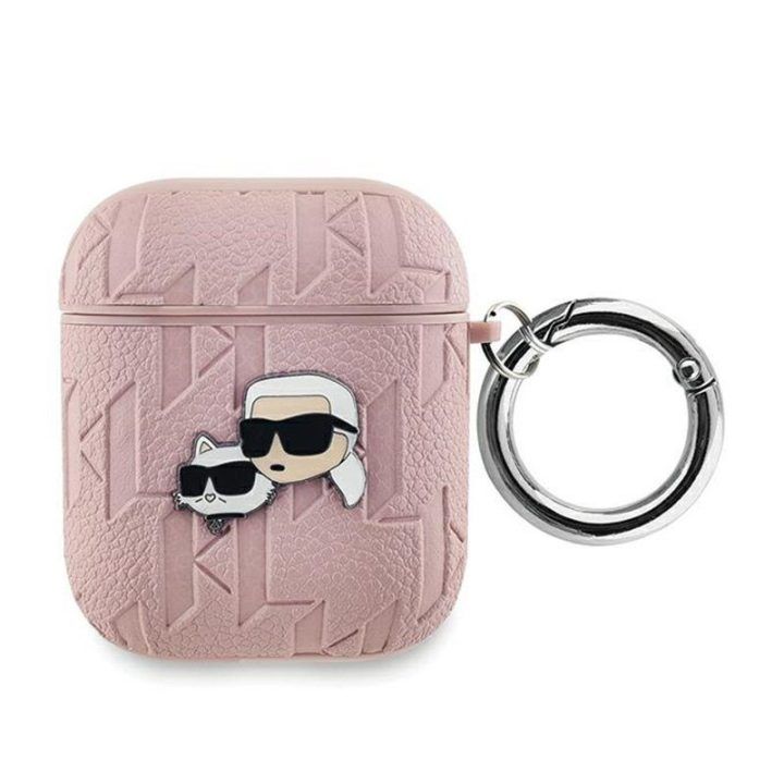Dėklas Karl Lagerfeld AirPods 1/2 gen, rožinis