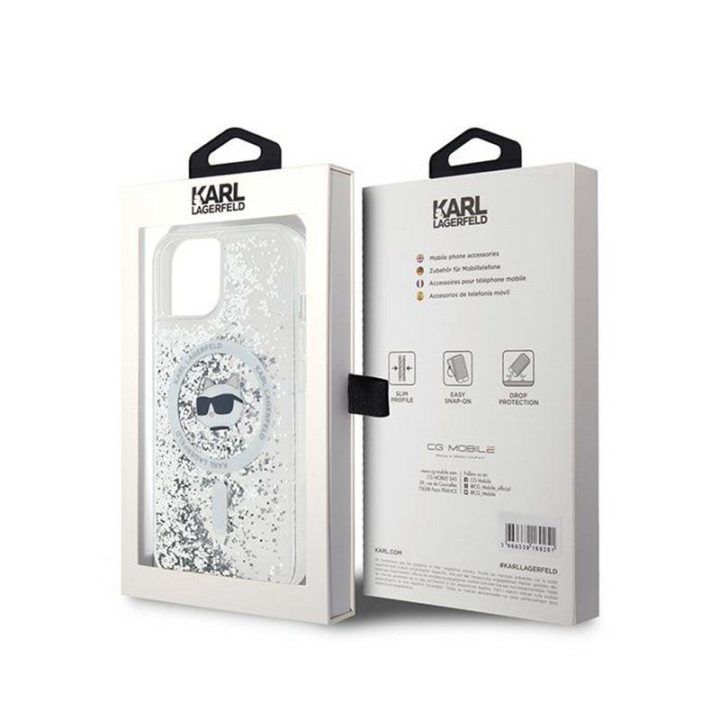 Dėklas Karl Lagerfeld permatomas iPhone 13, MagSafe