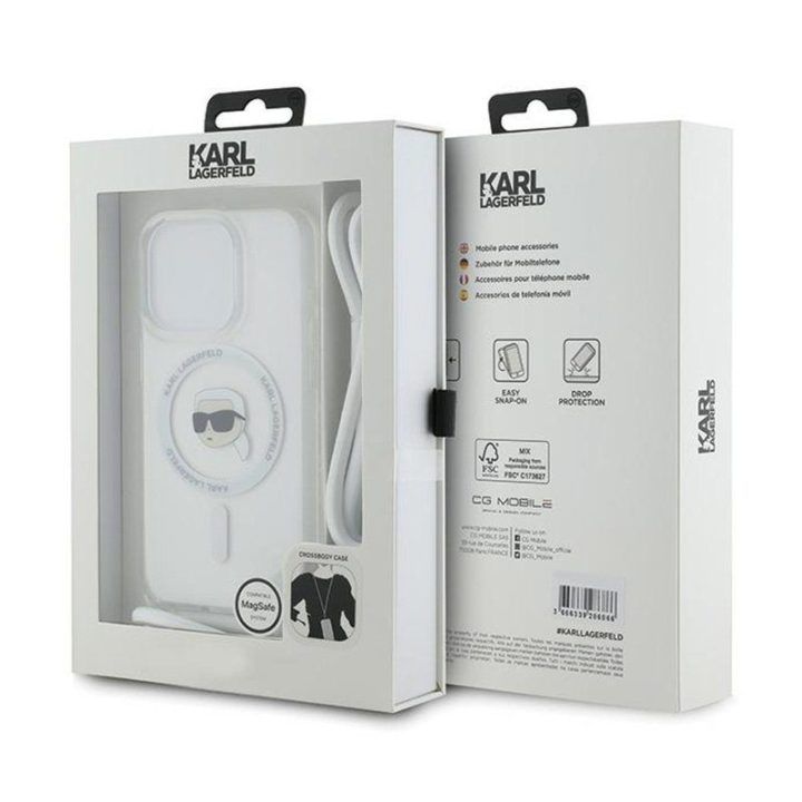 Permatomas dėklas iPhone 15 Pro Karl Lagerfeld MagSafe