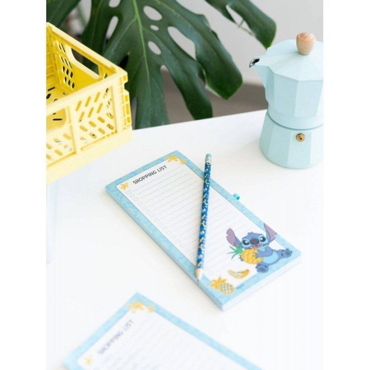 Disney Stitch magnetinė užrašų knygelė pirkinių sąrašui, 10 × 21 cm