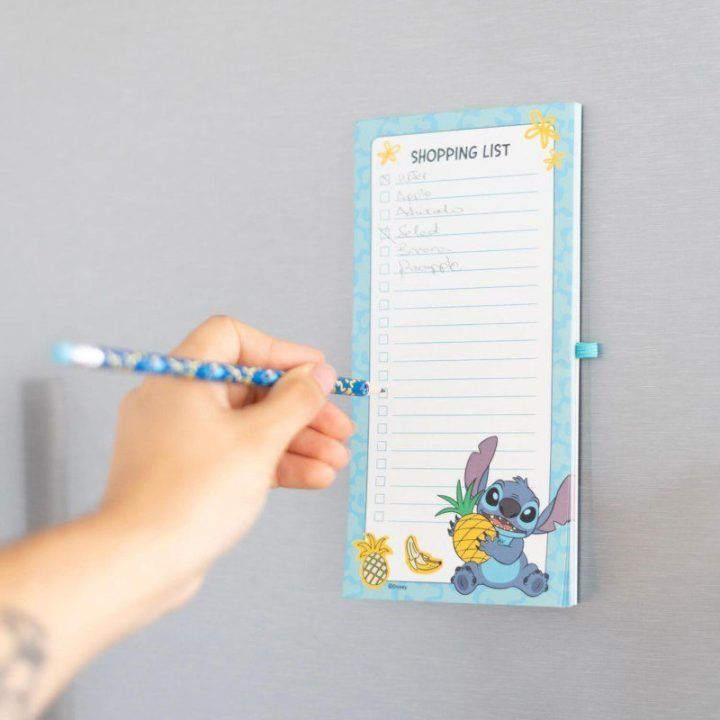 Disney Stitch magnetinė užrašų knygelė pirkinių sąrašui, 10 × 21 cm