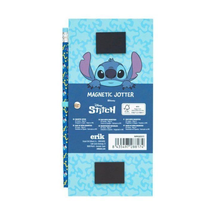 Disney Stitch magnetinė užrašų knygelė pirkinių sąrašui, 10 × 21 cm