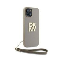Dėklas DKNY su riešo dirželiu iPhone 15 / 14 / 13, smėlio spalvos