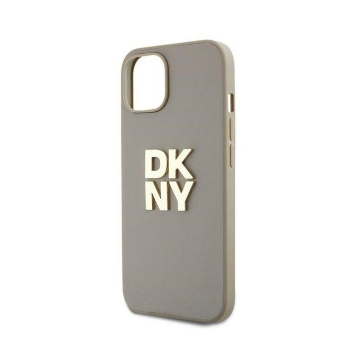 Dėklas DKNY su riešo dirželiu iPhone 15 / 14 / 13, smėlio spalvos