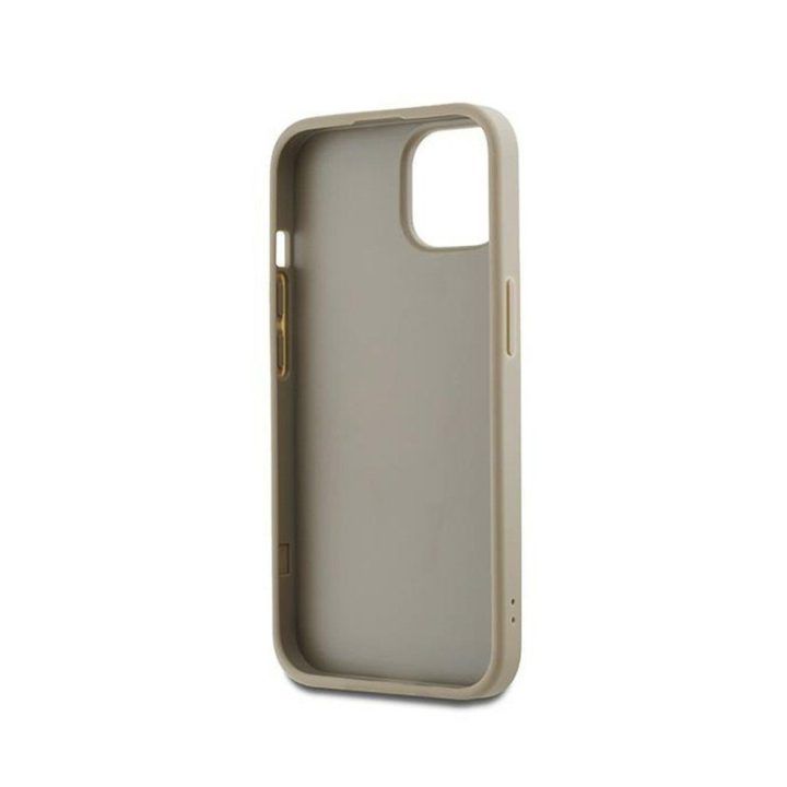 Dėklas DKNY su riešo dirželiu iPhone 15 / 14 / 13, smėlio spalvos