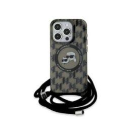 Dėklas iPhone 15 Pro Karl Lagerfeld juodas su MagSafe