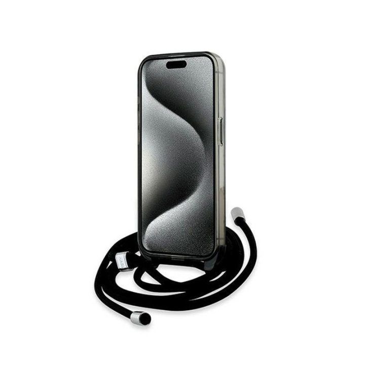 Dėklas iPhone 15 Pro Karl Lagerfeld juodas su MagSafe