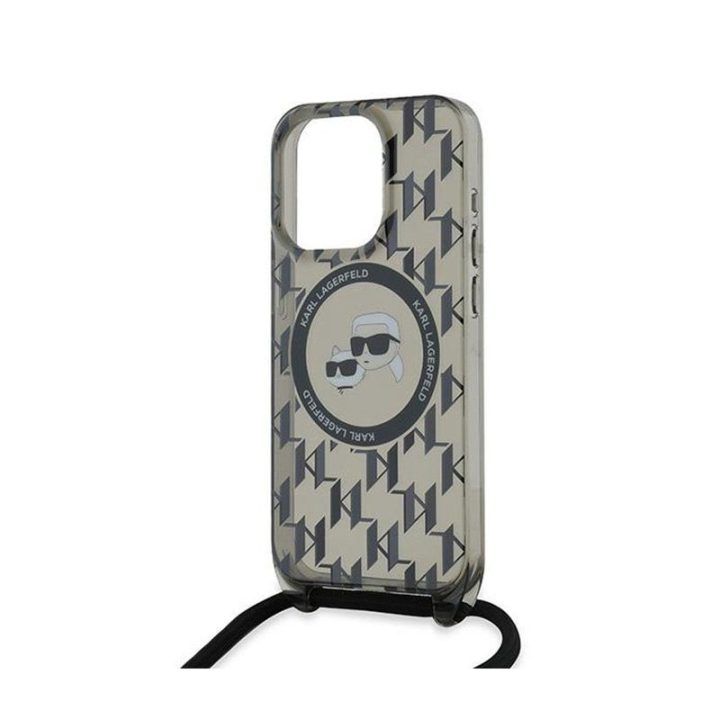 Dėklas iPhone 15 Pro Karl Lagerfeld juodas su MagSafe