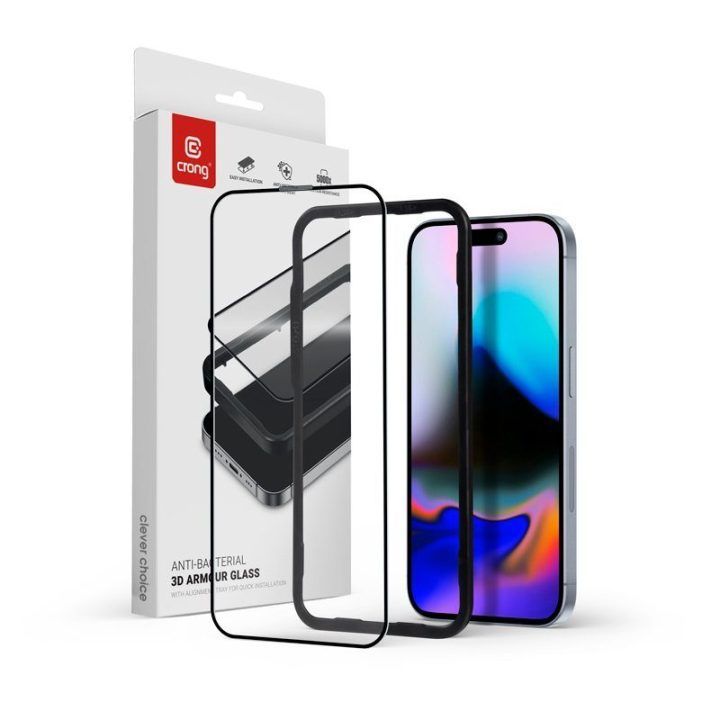 Apsauginis stiklas iPhone 16 Pro Crong 3D Armor