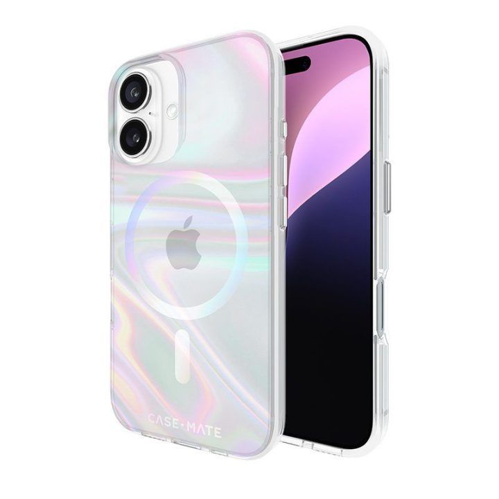 Dėklas iPhone 16, Iridescent Case-Mate Soap Bubble MagSafe