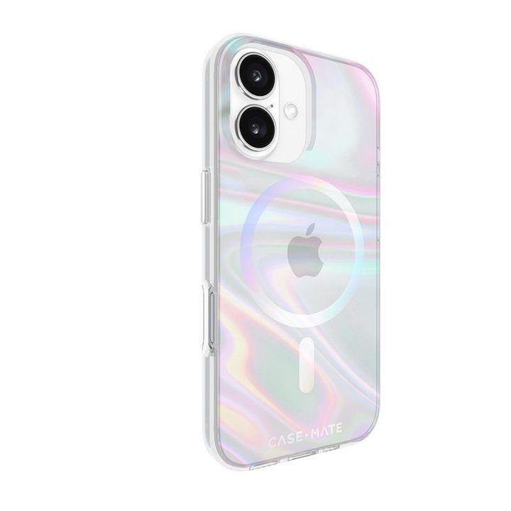 Dėklas iPhone 16, Iridescent Case-Mate Soap Bubble MagSafe