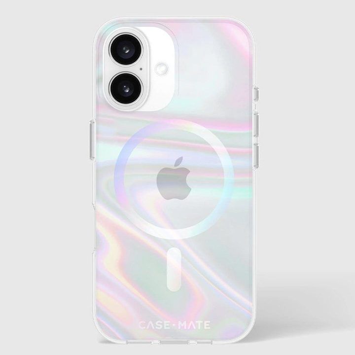 Dėklas iPhone 16, Iridescent Case-Mate Soap Bubble MagSafe