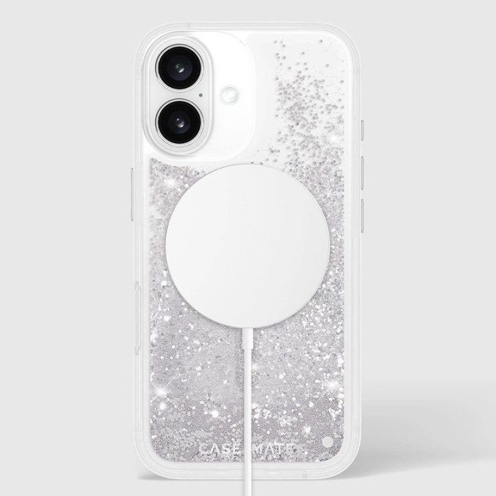 Dėklas iPhone 16, sidabro spalvos, Case-Mate Waterfall MagSafe