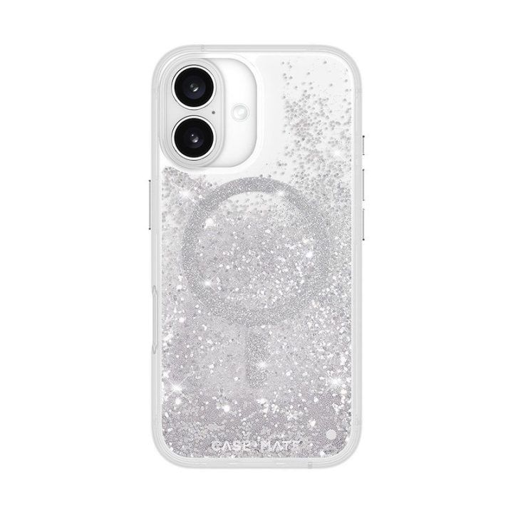 Dėklas iPhone 16, sidabro spalvos, Case-Mate Waterfall MagSafe