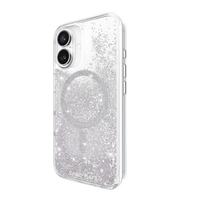 Dėklas iPhone 16, sidabro spalvos, Case-Mate Waterfall MagSafe