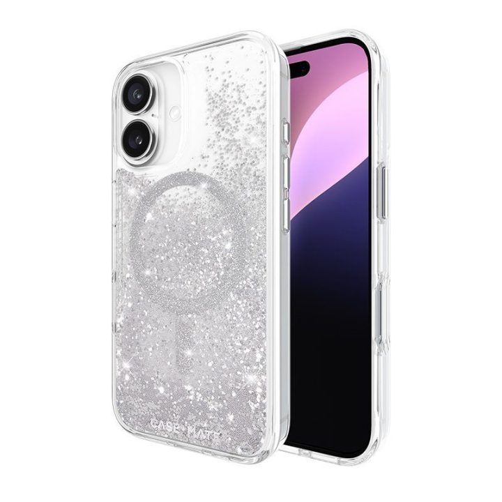 Dėklas iPhone 16, sidabro spalvos, Case-Mate Waterfall MagSafe