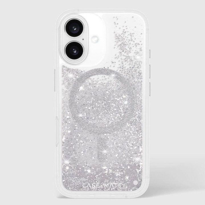 Dėklas iPhone 16, sidabro spalvos, Case-Mate Waterfall MagSafe