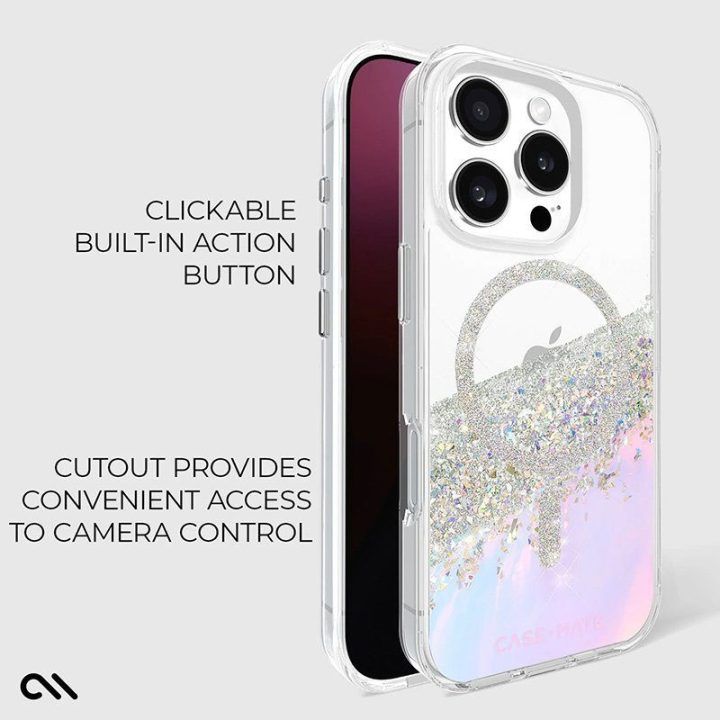 Dėklas iPhone 16 Pro Case-Mate Karat MagSafe, Holographic Soap Bubble