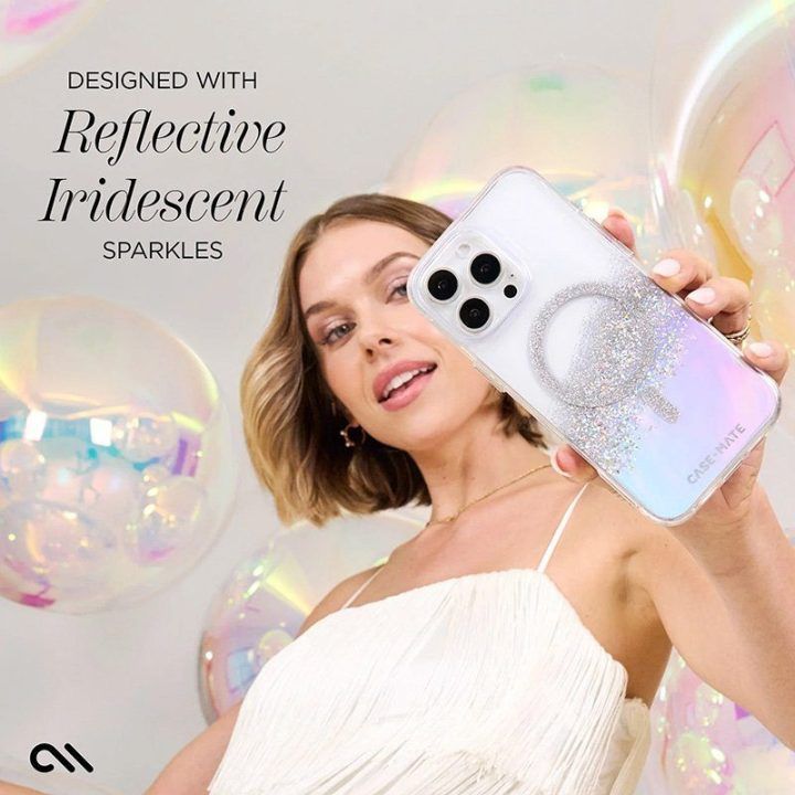 Dėklas iPhone 16 Pro Case-Mate Karat MagSafe, Holographic Soap Bubble