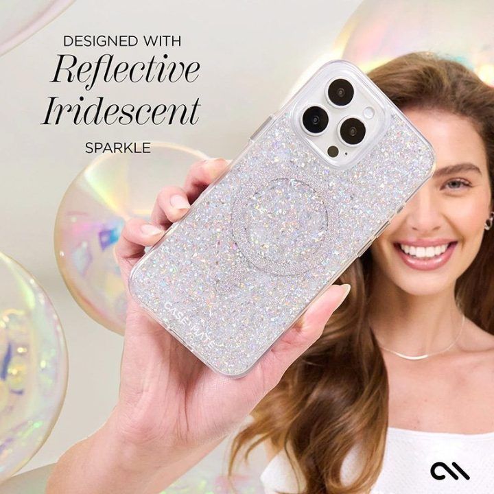 Dėklas iPhone 16 Pro Case-Mate Twinkle MagSafe, permatomas