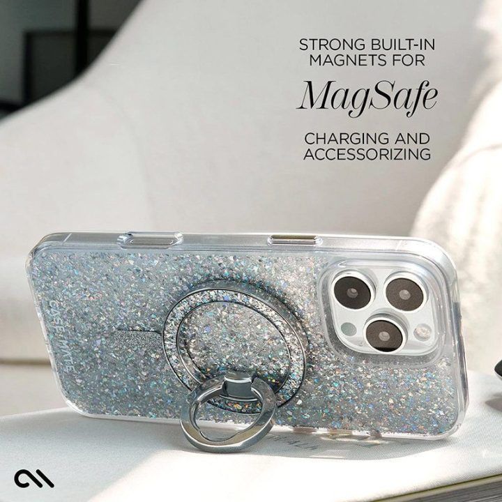 Dėklas iPhone 16 Pro Case-Mate Twinkle MagSafe, permatomas