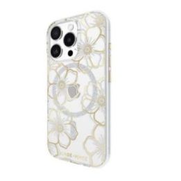 Dėklas iPhone 16 Pro Case-Mate Floral Gems, aukso spalvos