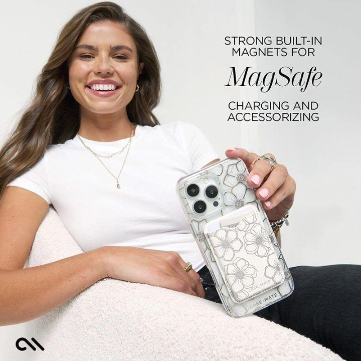 Dėklas iPhone 16 Pro Case-Mate Floral Gems, aukso spalvos