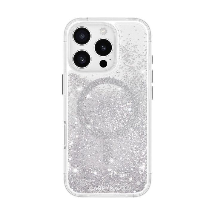 Dėklas iPhone 16 Pro Case-Mate Waterfall MagSafe, sidabro spalvos