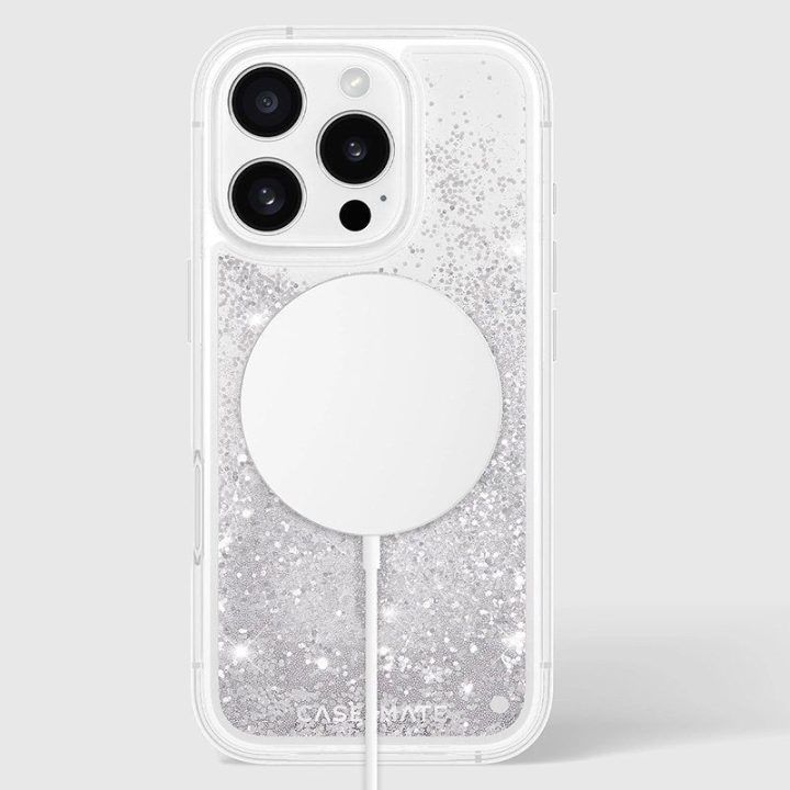 Dėklas iPhone 16 Pro Case-Mate Waterfall MagSafe, sidabro spalvos