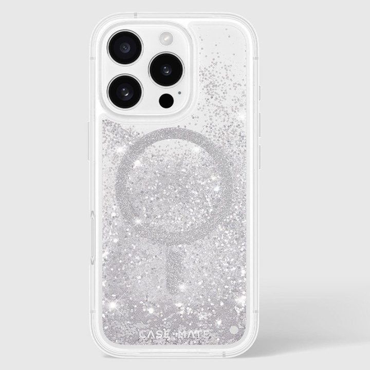 Dėklas iPhone 16 Pro Case-Mate Waterfall MagSafe, sidabro spalvos