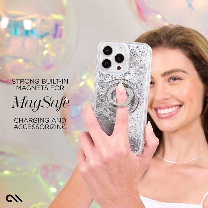 Dėklas iPhone 16 Pro Case-Mate Waterfall MagSafe, sidabro spalvos