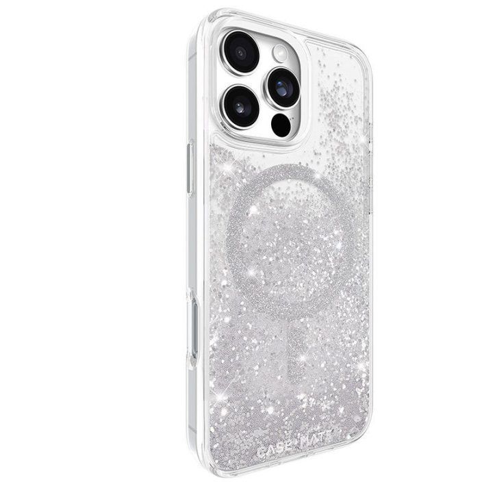 Dėklas iPhone 16 Pro Max, sidabro spalvos Case-Mate Waterfall MagSafe