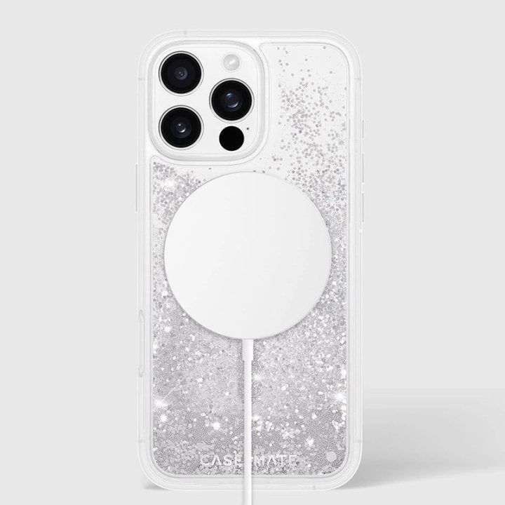 Dėklas iPhone 16 Pro Max, sidabro spalvos Case-Mate Waterfall MagSafe