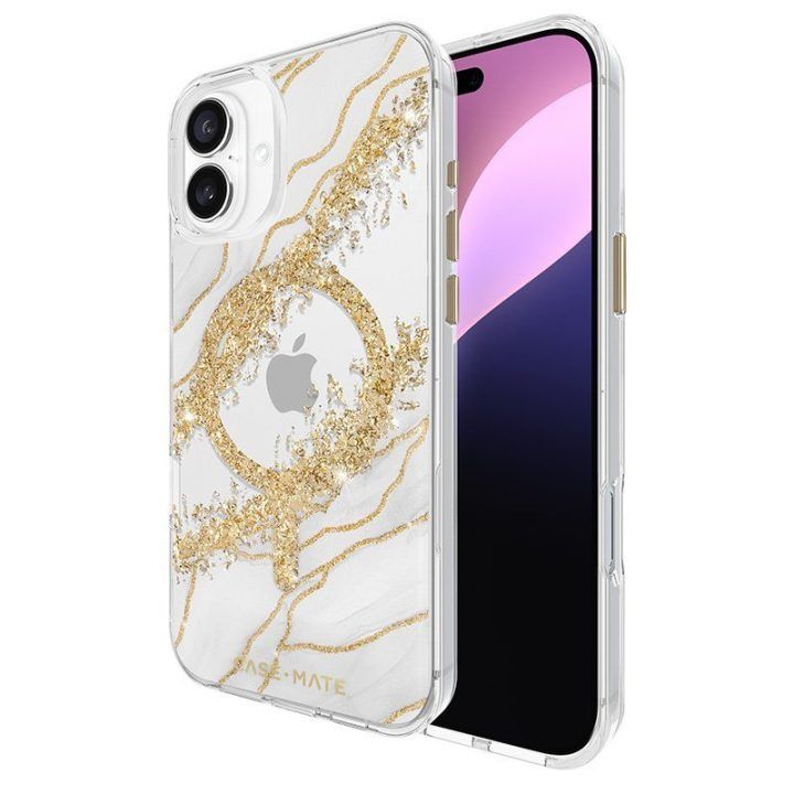 Dėklas iPhone 16 Plus Case-Mate Karat Granite, balta