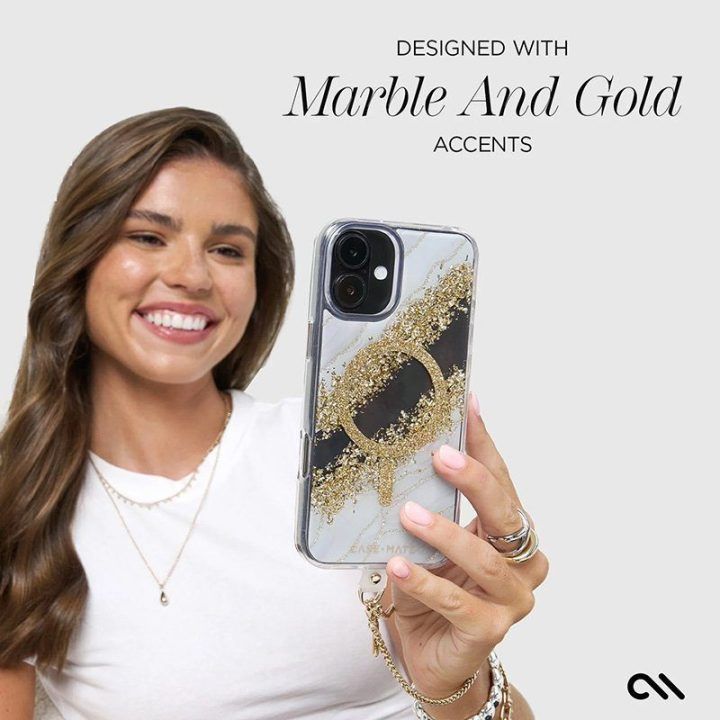 Dėklas iPhone 16 Plus Case-Mate Karat Granite, balta